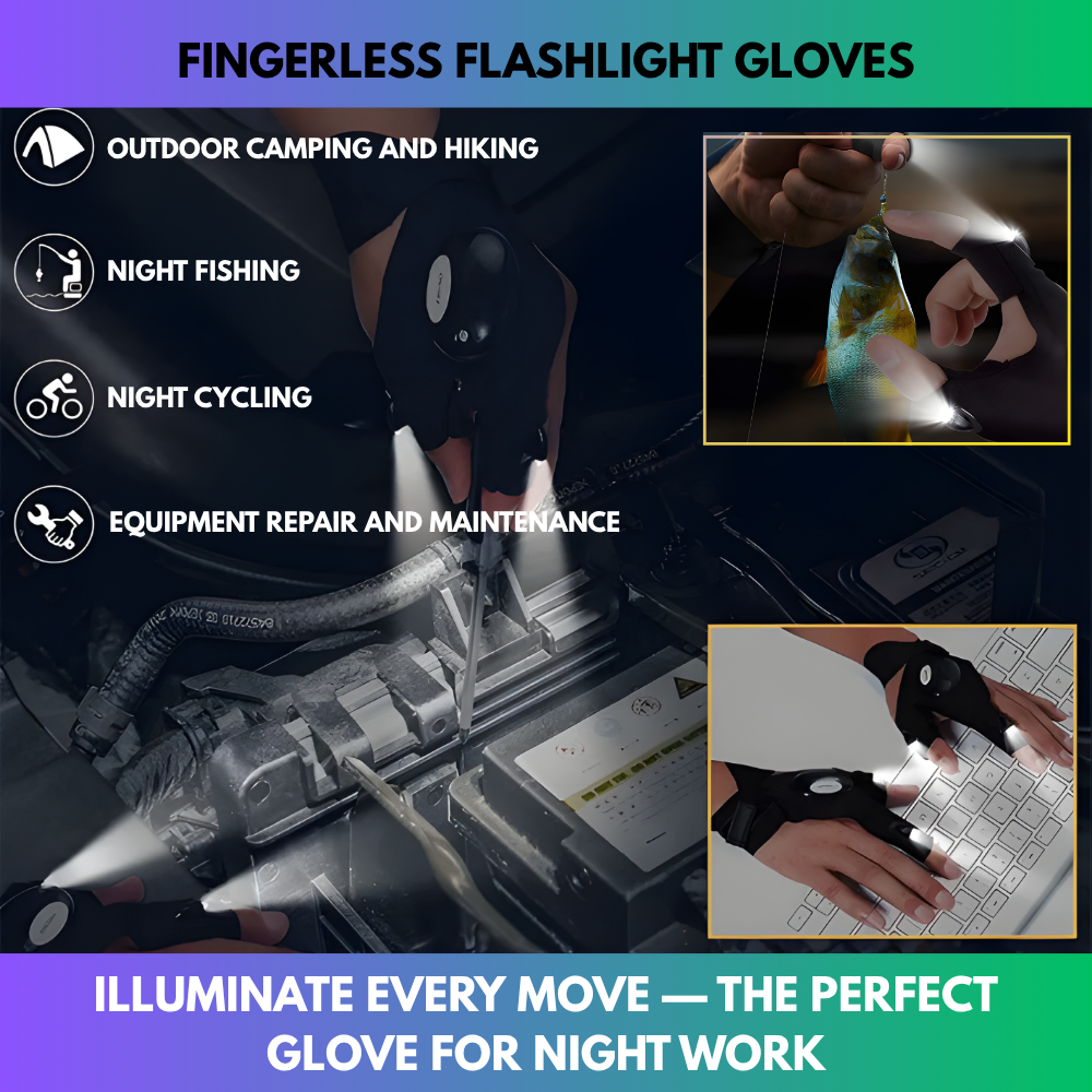 Fingerless Flashlight Gloves