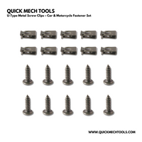 U-Type Metal Screw Clips – Car & Motorcycle Fastener Set
