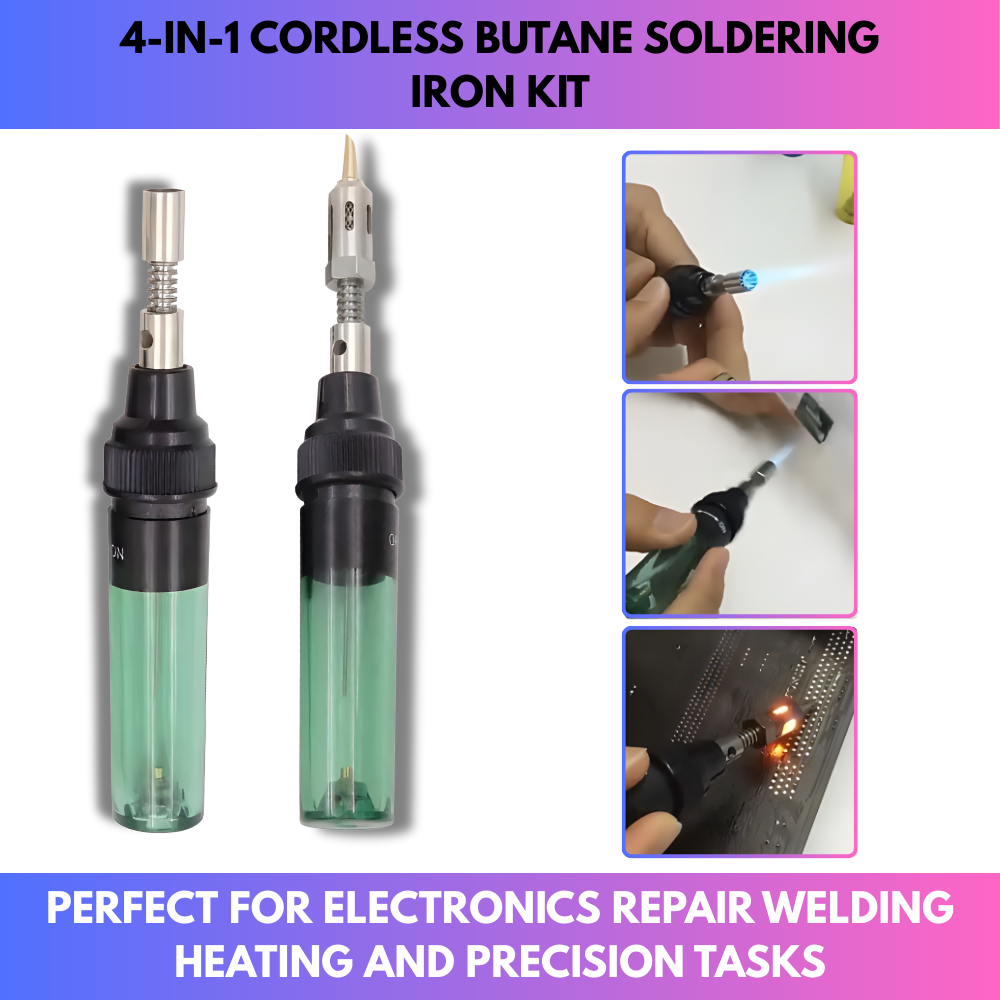 4-in-1 Cordless Butane Soldering Iron Kit