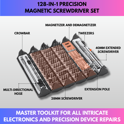 128-in-1 Precision Magnetic Screwdriver Set