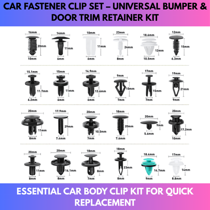 Car Fastener Clip Set – Universal Bumper & Door Trim Retainer Kit