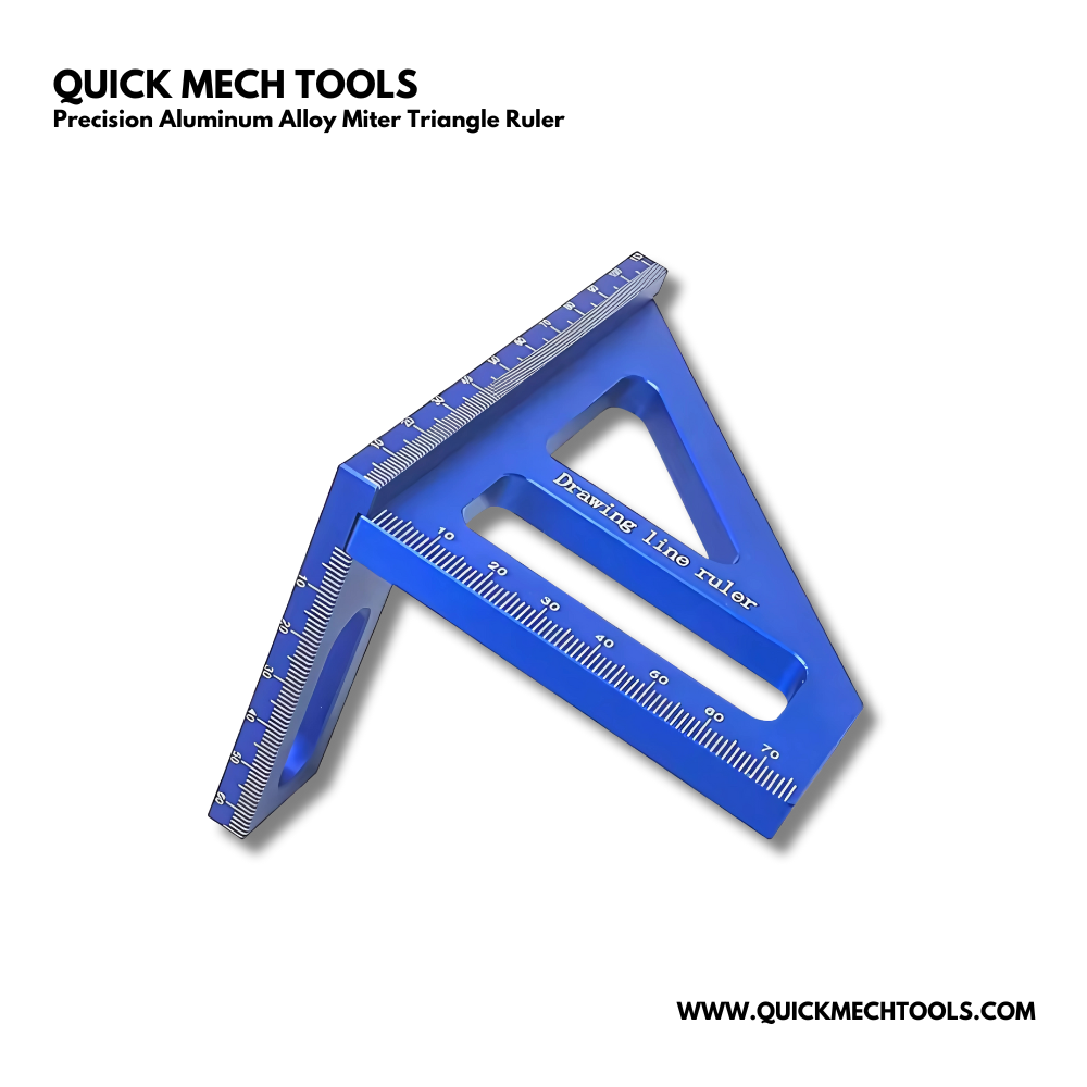 Precision Aluminum Alloy Miter Triangle Ruler – 3D Multifunction Woodworking Square