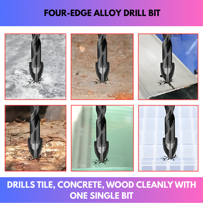 Four-Edge Alloy Drill Bit