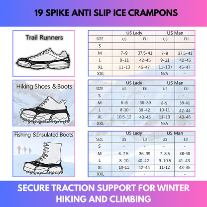 19 Spike Anti Slip Ice Crampons