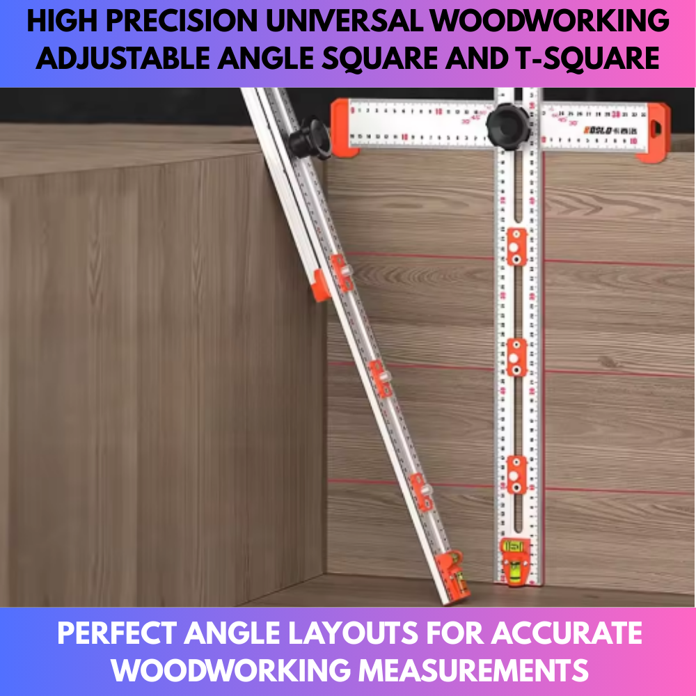 High Precision Universal Woodworking Adjustable Angle Square and T-Square