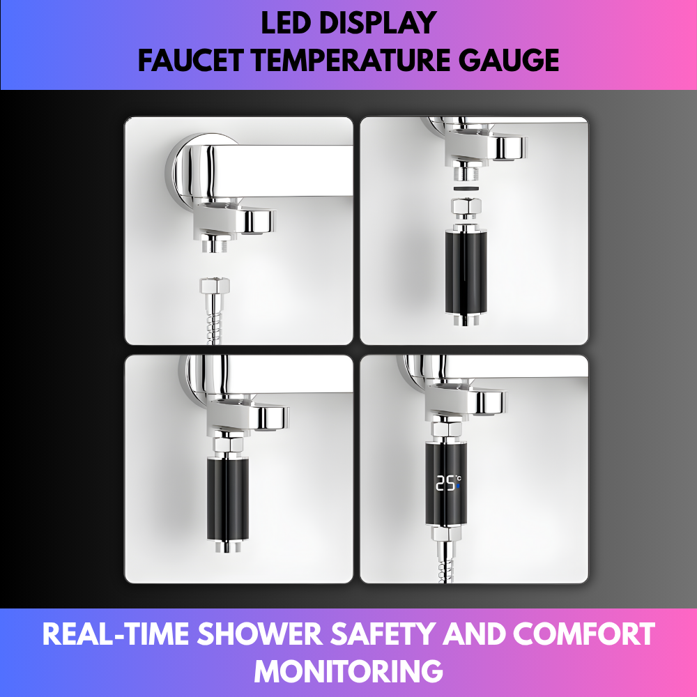 LED Display Faucet Temperature Gauge