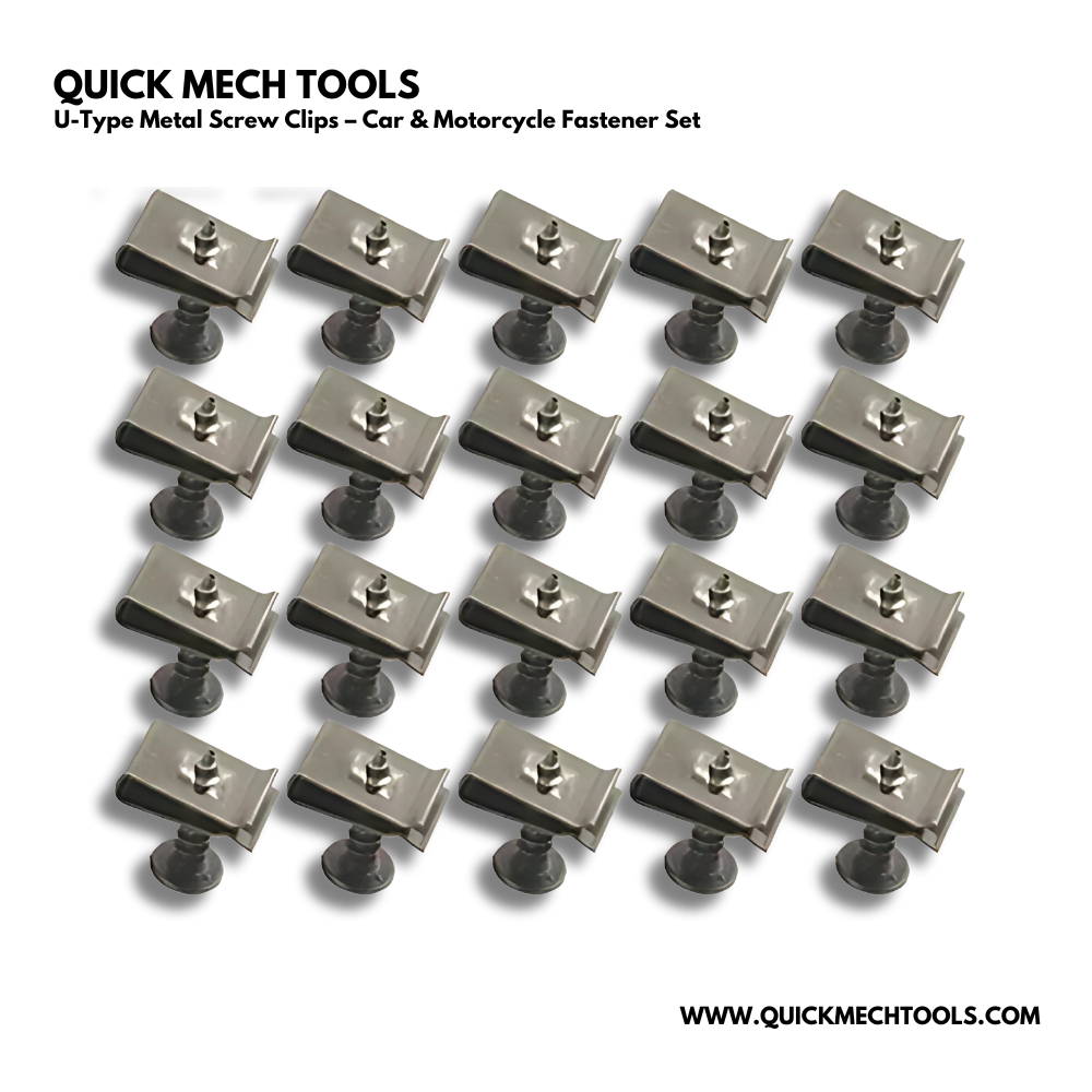 U-Type Metal Screw Clips – Car & Motorcycle Fastener Set