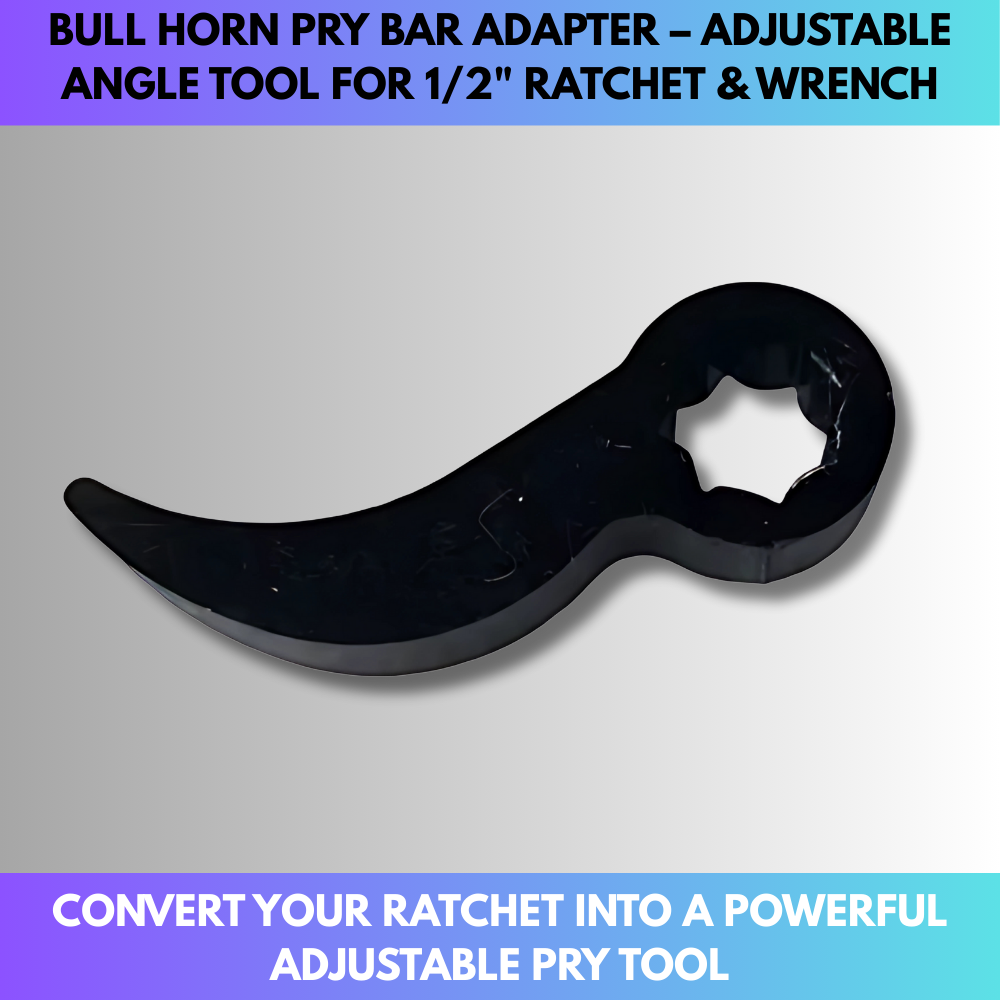 Bull Horn Pry Bar Adapter – Adjustable Angle Tool for 1/2" Ratchet & Wrench
