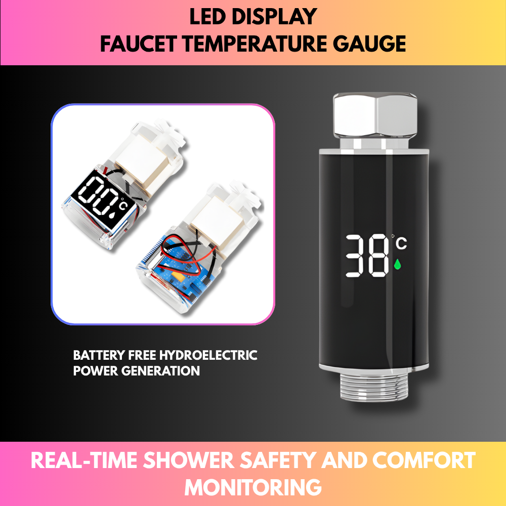 LED Display Faucet Temperature Gauge