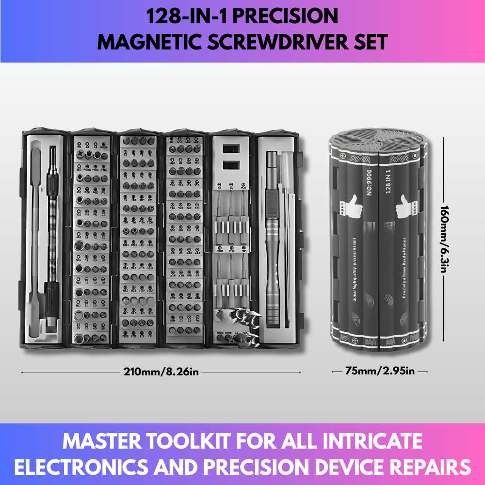 128-in-1 Precision Magnetic Screwdriver Set