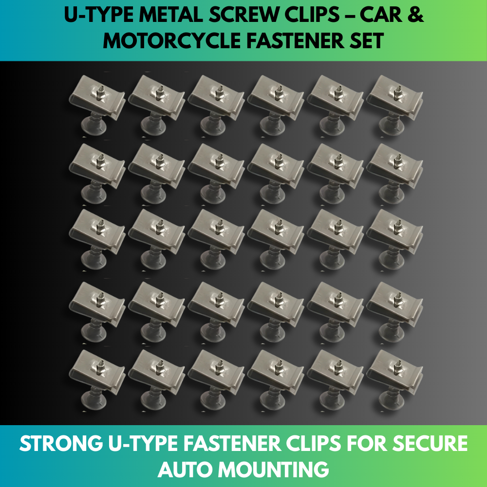 U-Type Metal Screw Clips – Car & Motorcycle Fastener Set