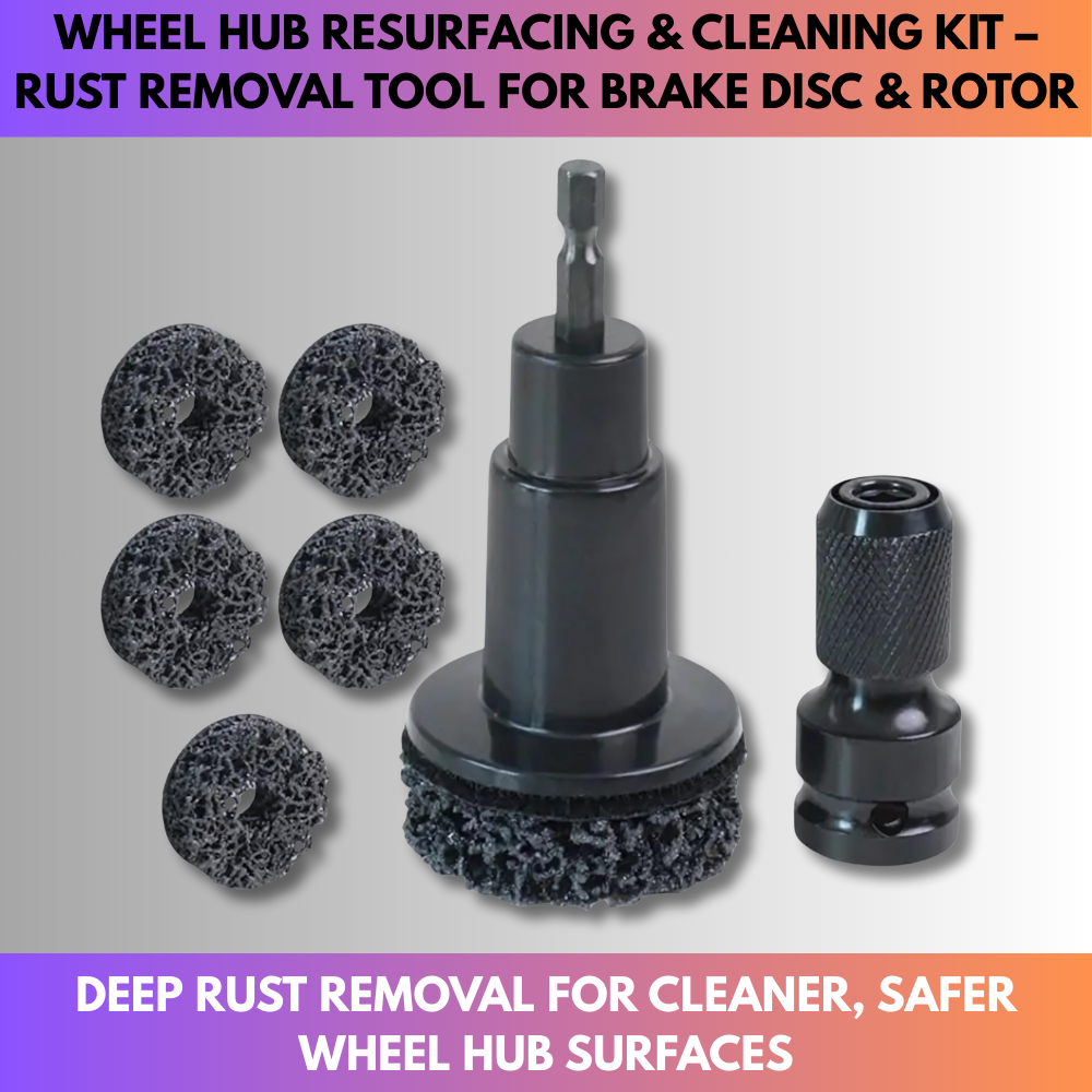 Wheel Rotor Cleaner Wheel Hub Resurfacing & Cleaning Kit – Rust Removal Tool for Brake Dis ...