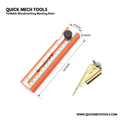 Foldable Woodworking Marking Ruler – Multifunction Measuring Tool