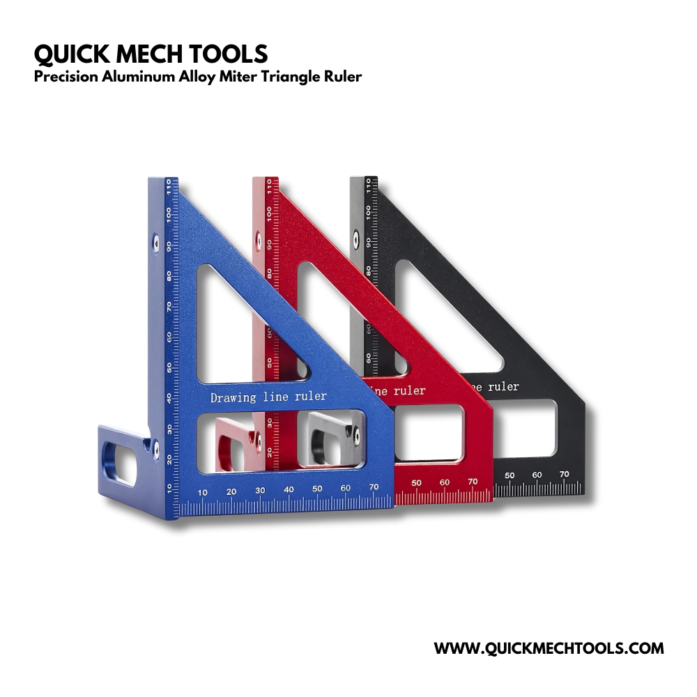 Precision Aluminum Alloy Miter Triangle Ruler – 3D Multifunction Woodworking Square