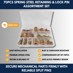 70PCS Spring Steel Retaining & Lock Pin Assortment Set view 2