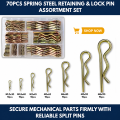 70PCS Spring Steel Retaining & Lock Pin Assortment Set view 3