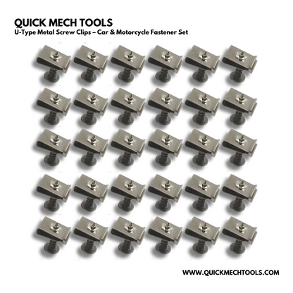 U-Type Metal Screw Clips – Car & Motorcycle Fastener Set