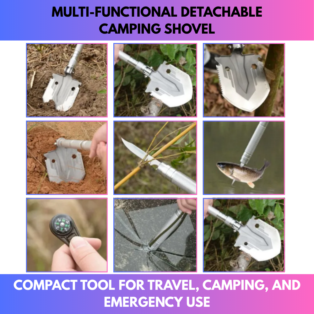 Multi-Functional Detachable Camping Shovel
