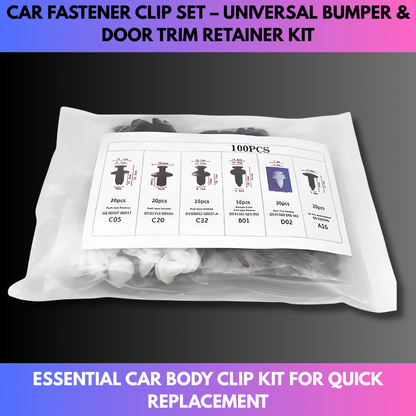 Car Fastener Clip Set – Universal Bumper & Door Trim Retainer Kit