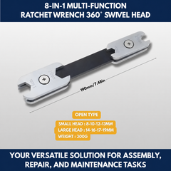 8-in-1 Multi-function Ratchet Wrench 360° Swivel Head view 4