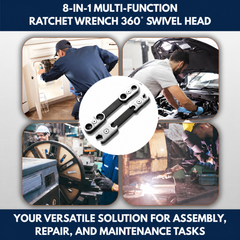 8-in-1 Multi-function Ratchet Wrench 360° Swivel Head view 6