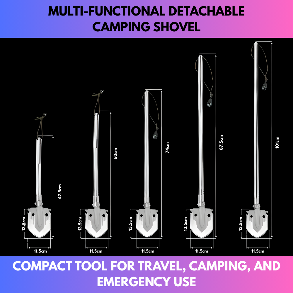 Multi-Functional Detachable Camping Shovel