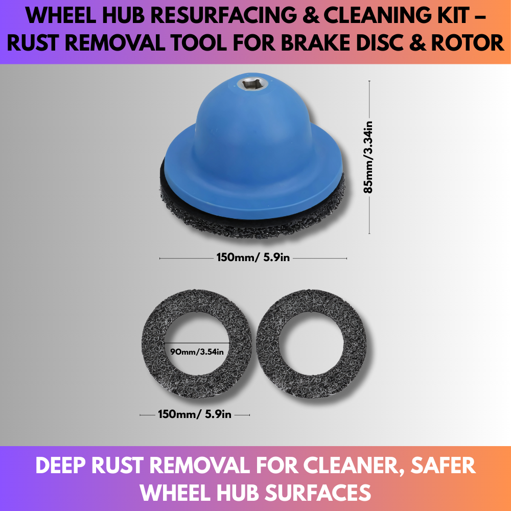 Wheel Hub Resurfacing & Cleaning Kit – Rust Removal Tool for Brake Disc & Rotor