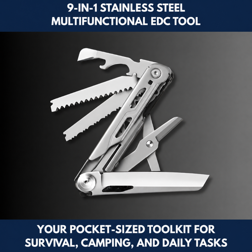 9-in-1 Stainless Steel Multifunctional EDC Tool