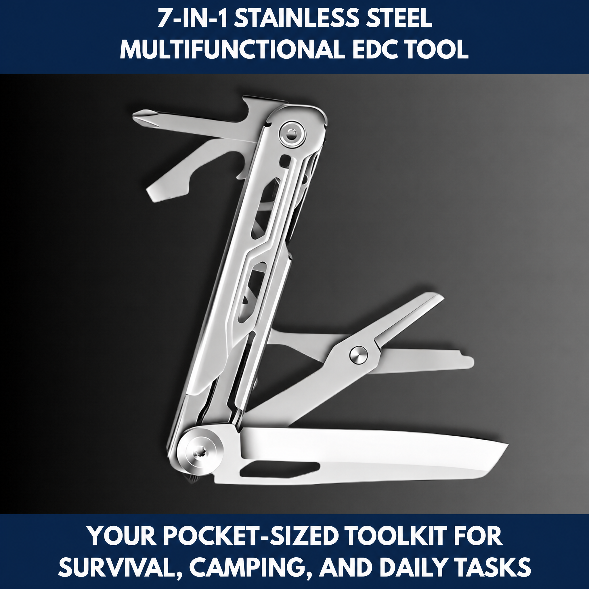 9-in-1 Stainless Steel Multifunctional EDC Tool