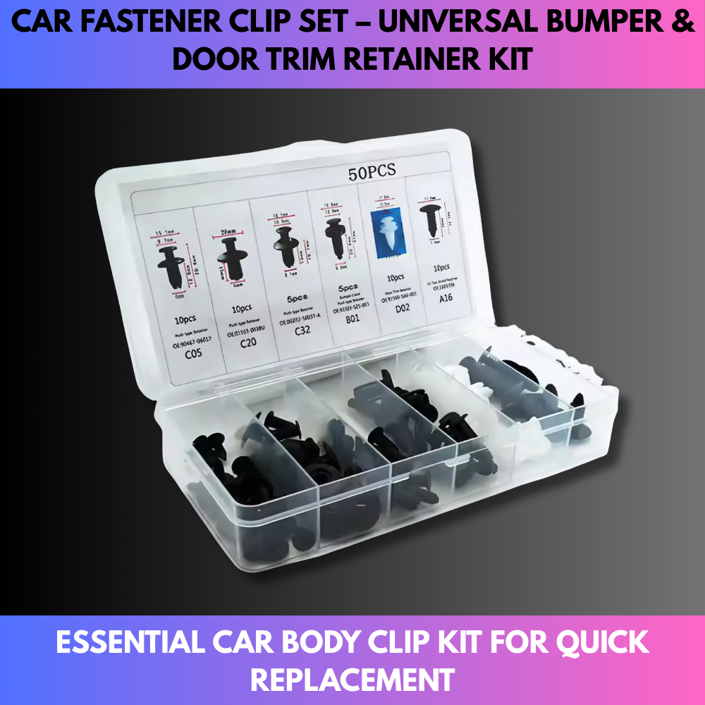 Car Fastener Clip Set – Universal Bumper & Door Trim Retainer Kit