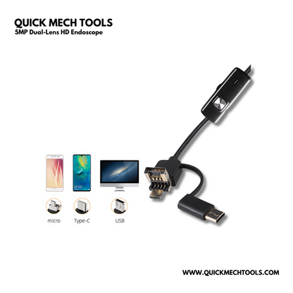 5MP Dual-Lens HD Endoscope