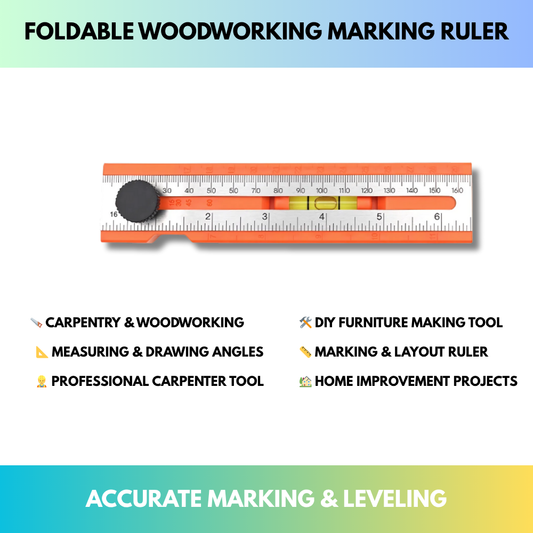 Foldable Woodworking Marking Ruler – Multifunction Measuring Tool