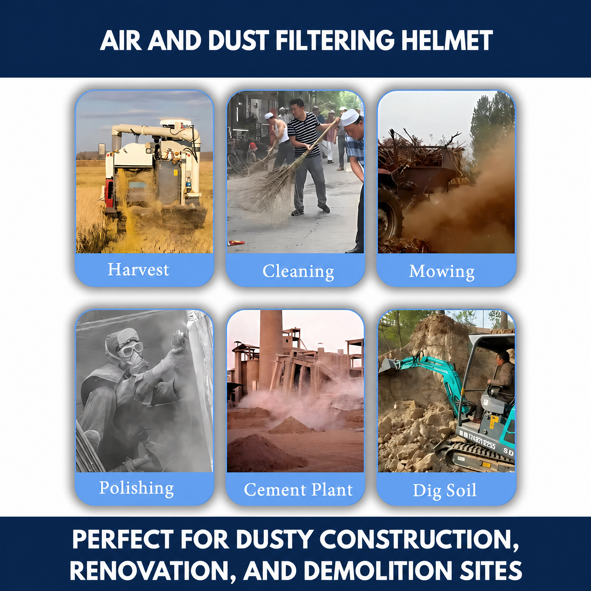 Air And Dust Filtering Helmet