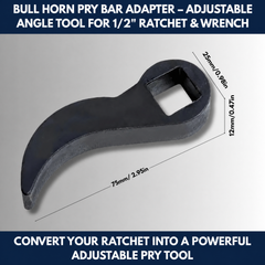 Bull Horn Pry Bar Adapter – Adjustable Angle Tool for 1/2" Ratchet & Wrench view 3