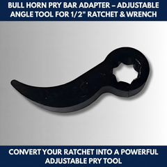Bull Horn Pry Bar Adapter – Adjustable Angle Tool for 1/2" Ratchet & Wrench view 7