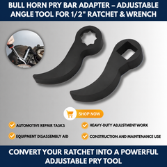 Bull Horn Pry Bar Adapter – Adjustable Angle Tool for 1/2" Ratchet & Wrench view 4