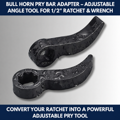 Bull Horn Pry Bar Adapter – Adjustable Angle Tool for 1/2" Ratchet & Wrench view 8