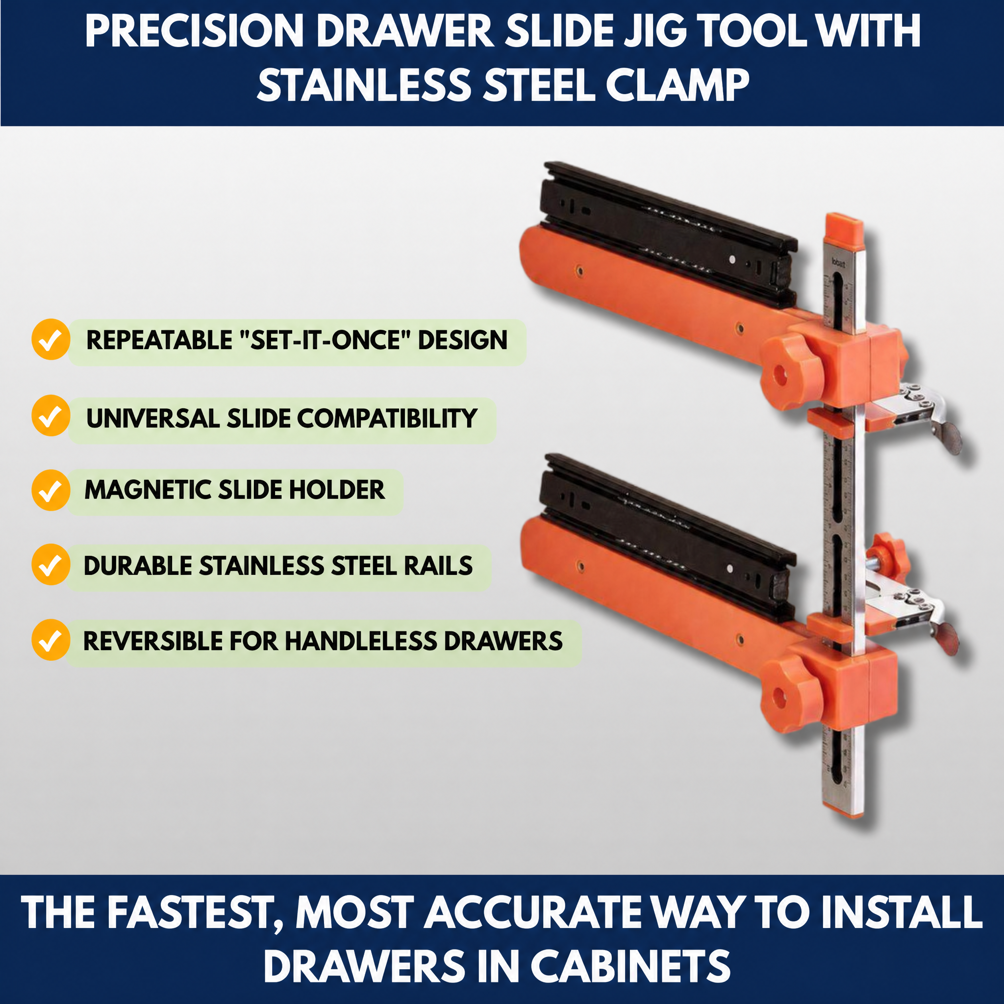 Cabinet Rail Positioning & Drilling Guide