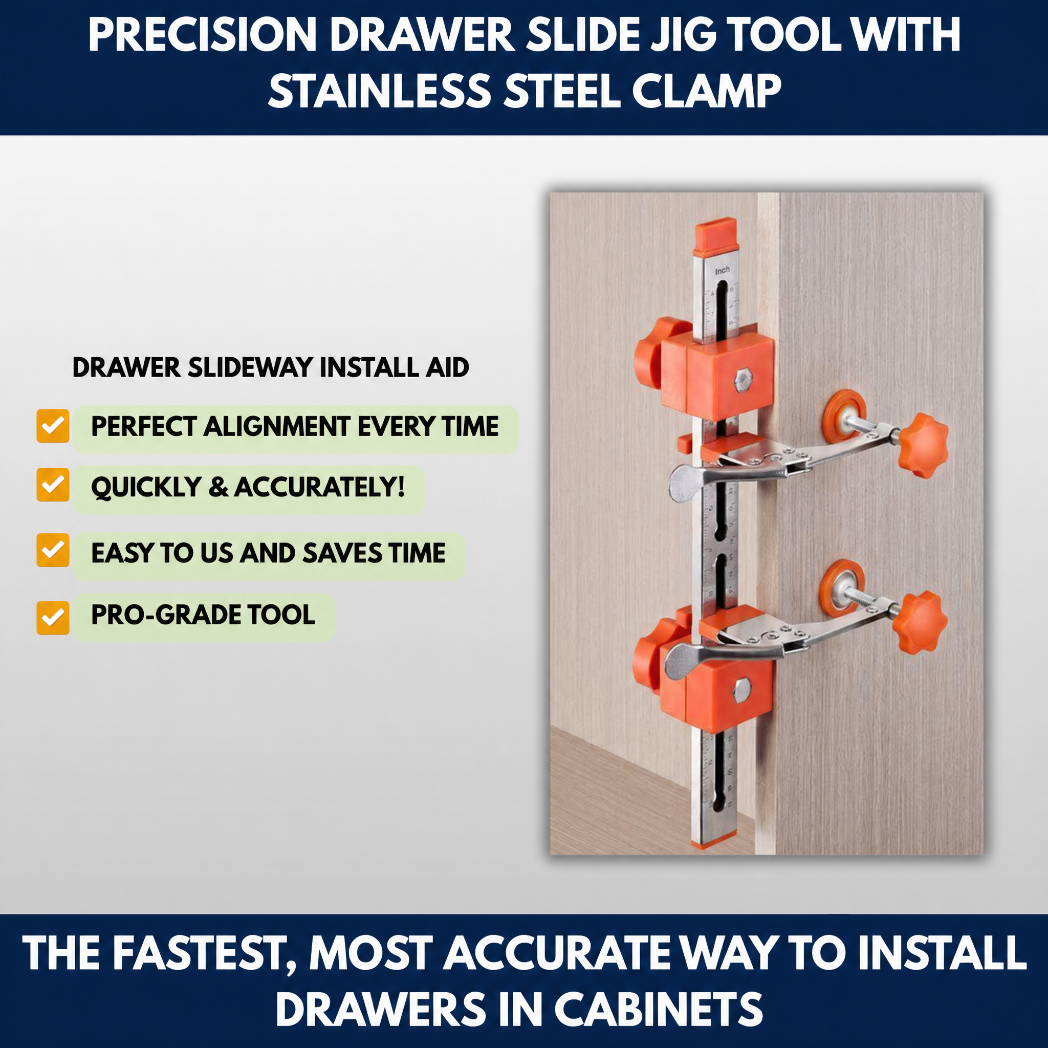 Cabinet Rail Positioning & Drilling Guide