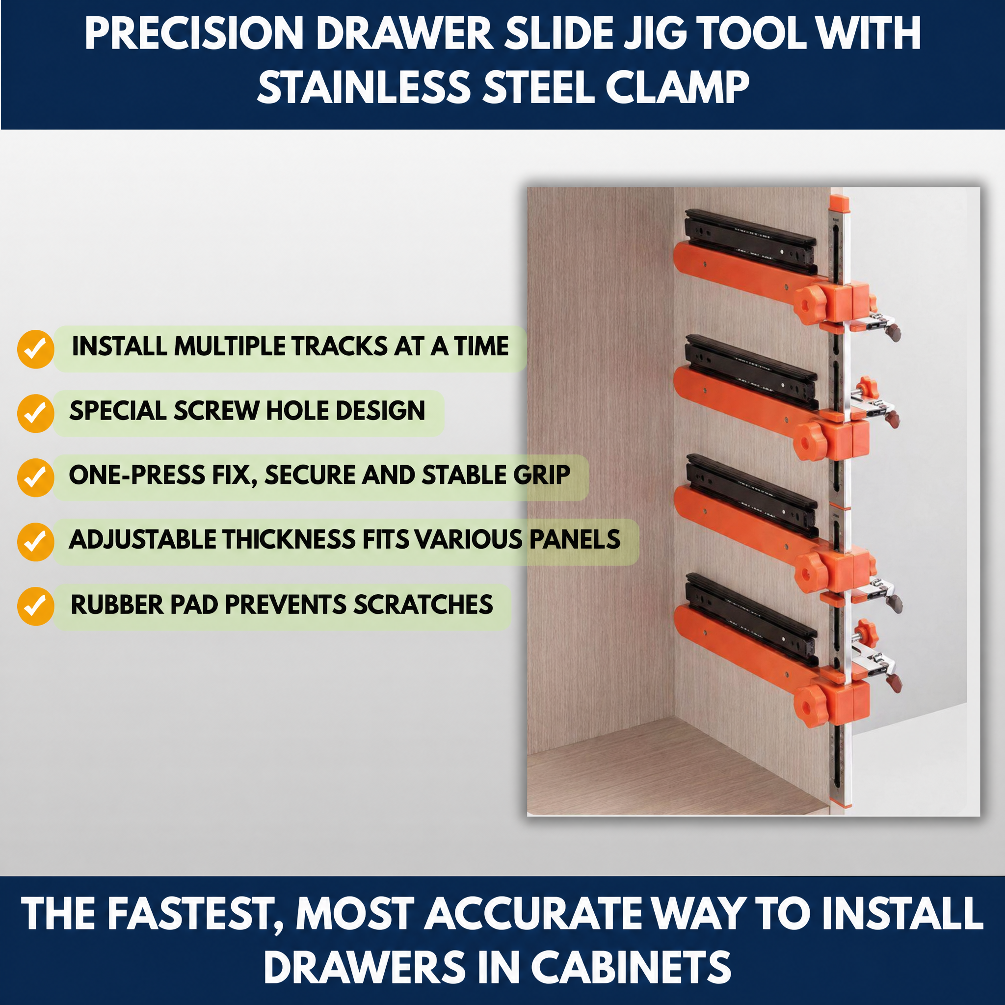 Cabinet Rail Positioning & Drilling Guide