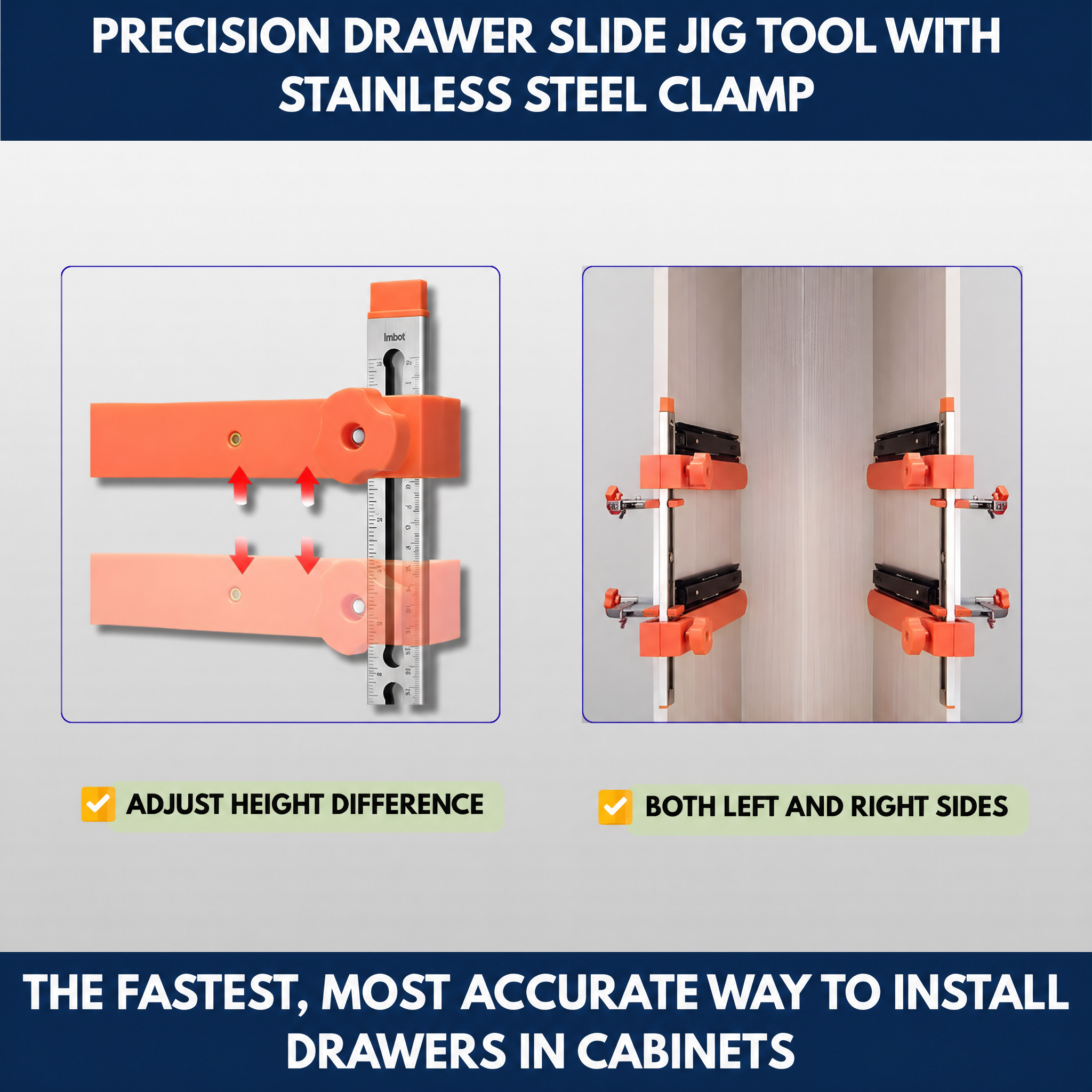 Cabinet Rail Positioning & Drilling Guide
