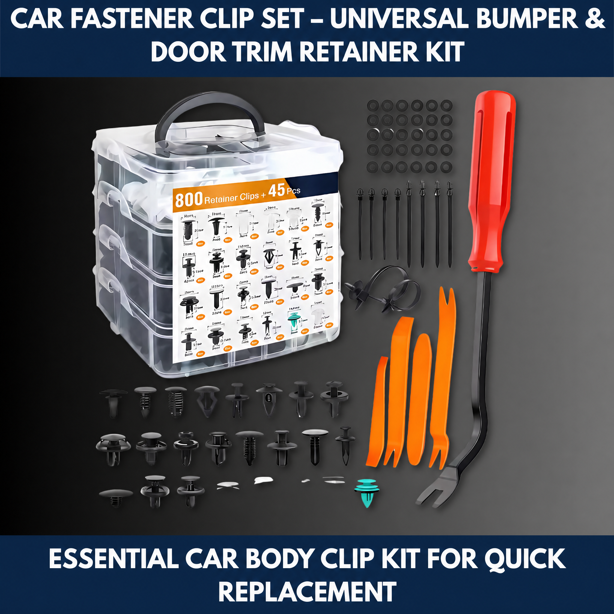 Car Fastener Clip Set – Universal Bumper & Door Trim Retainer Kit