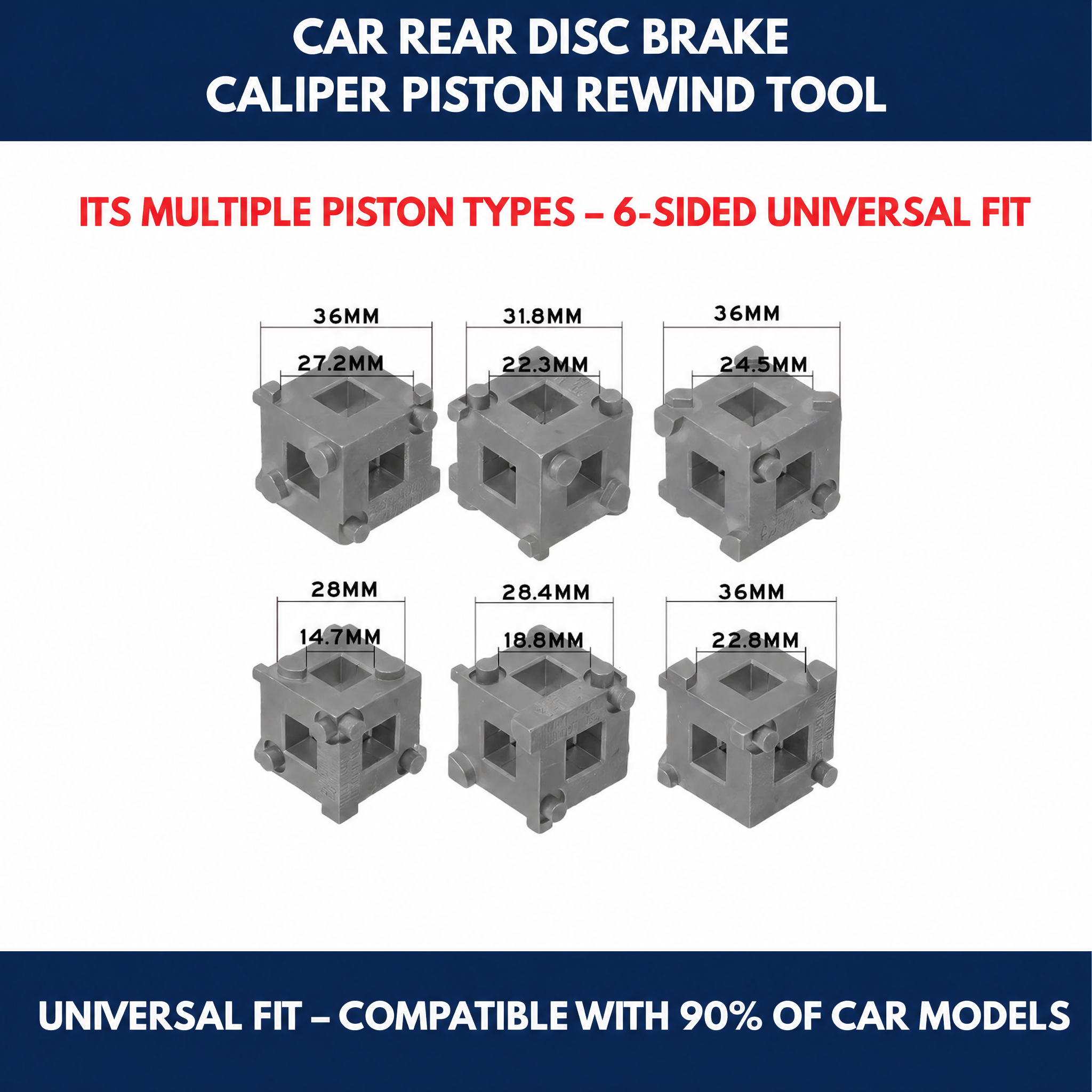 Car Rear Disc Brake Caliper Piston Rewind Tool
