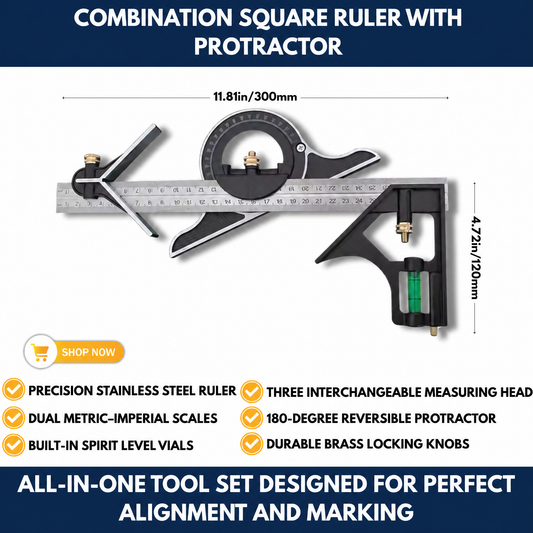Combination Square Ruler With Protractor