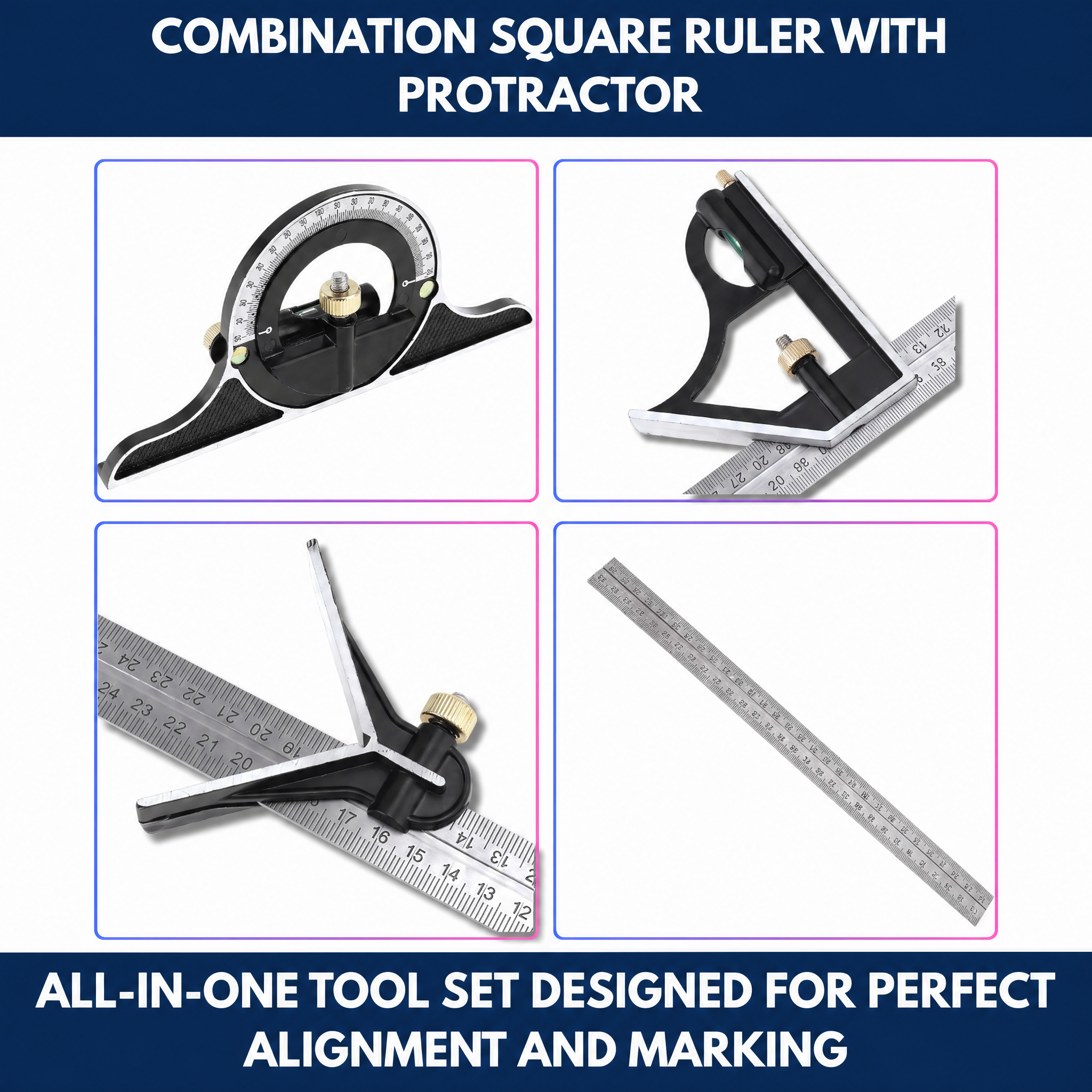Combination Square Ruler With Protractor