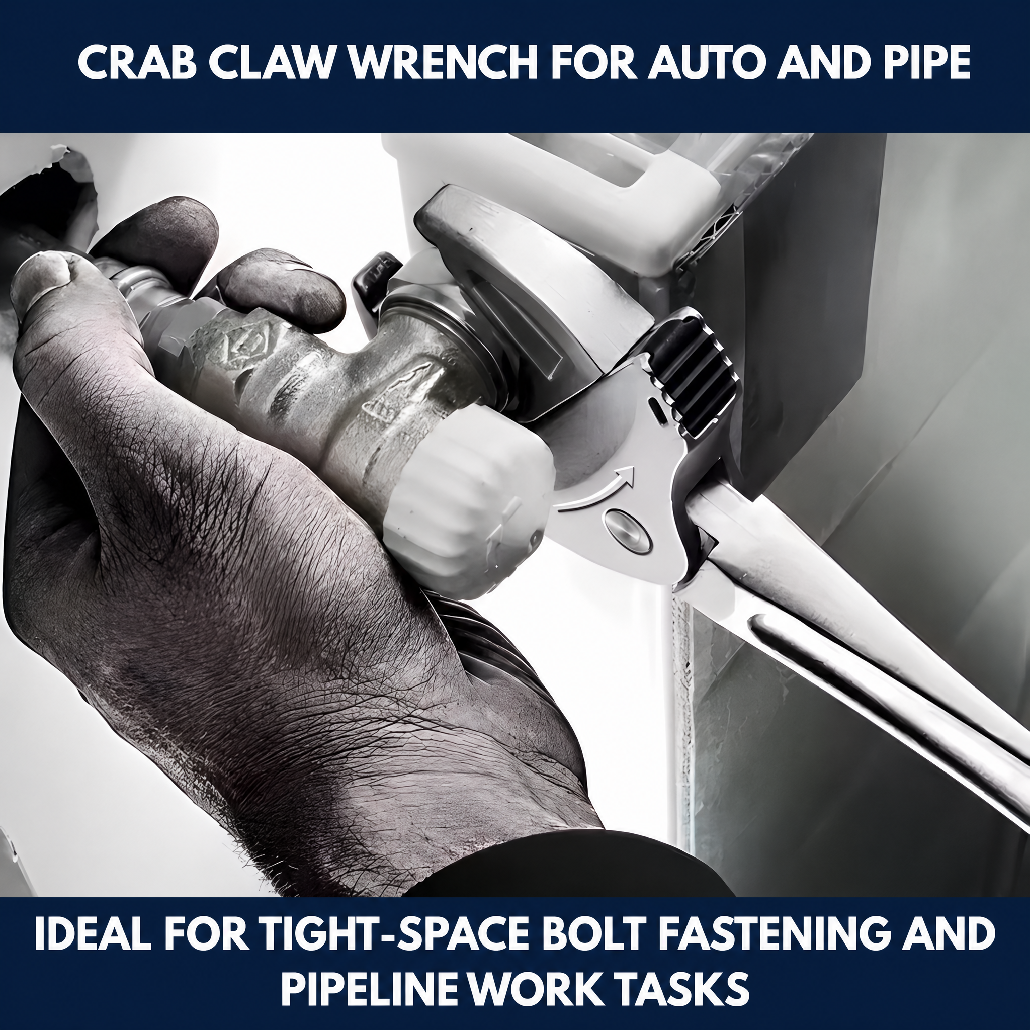 Crab Claw Wrench for Auto and Pipe