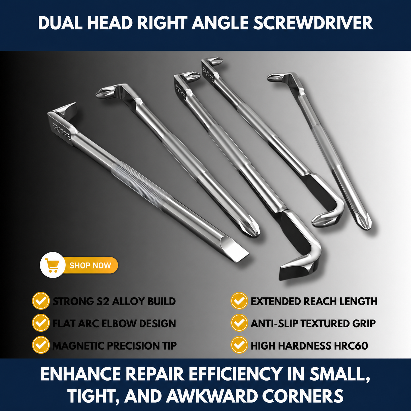 Dual Head Right Angle Screwdriver