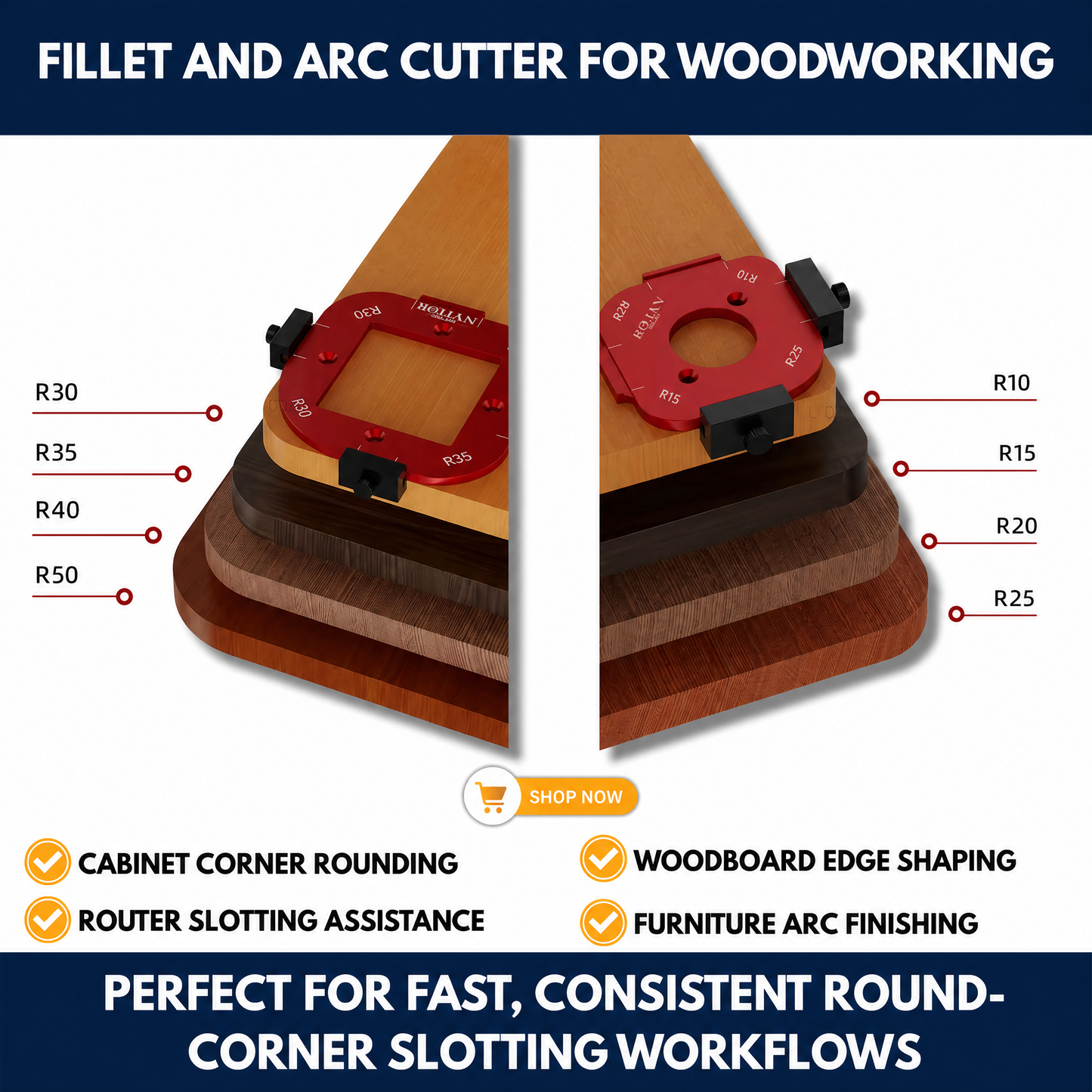 Fillet And Arc Cutter For Woodworking
