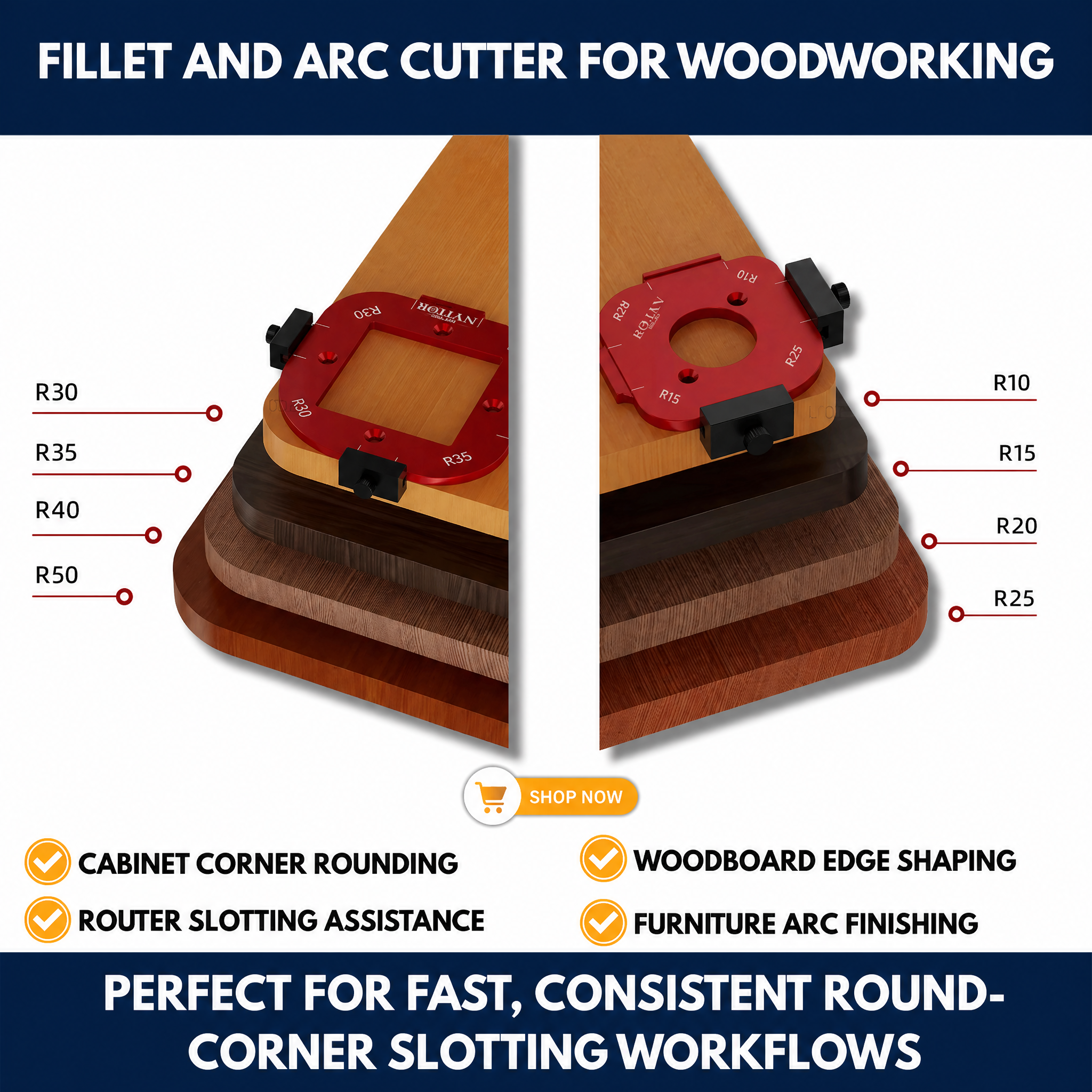 Fillet And Arc Cutter For Woodworking