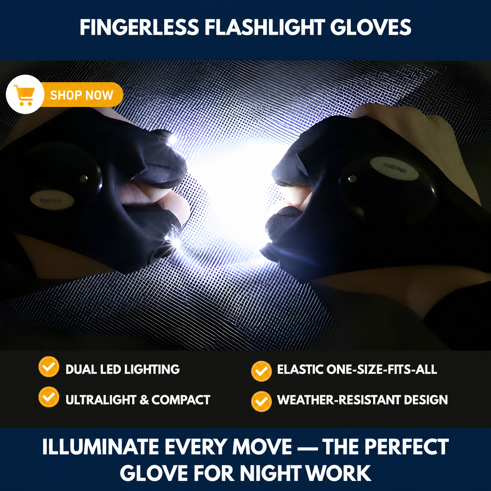 Fingerless Flashlight Gloves